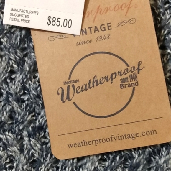 WEATHERPROOF VINTAGE NAVY BLUE WHITE LONG SLEEVE CREW NECK SWEATER SIZE XL NWT - Picture 6 of 6